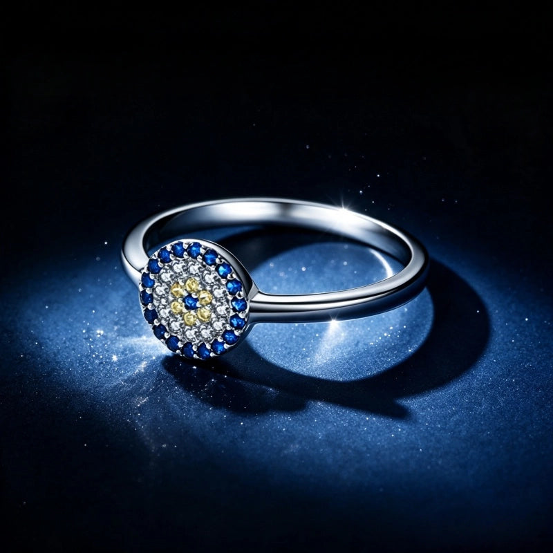 S925 Evil Eye Ring – Block Negativity, Attract Good Fortune