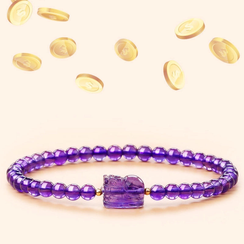 Bracelet Pi Xiu Violet en Cristal Naturel