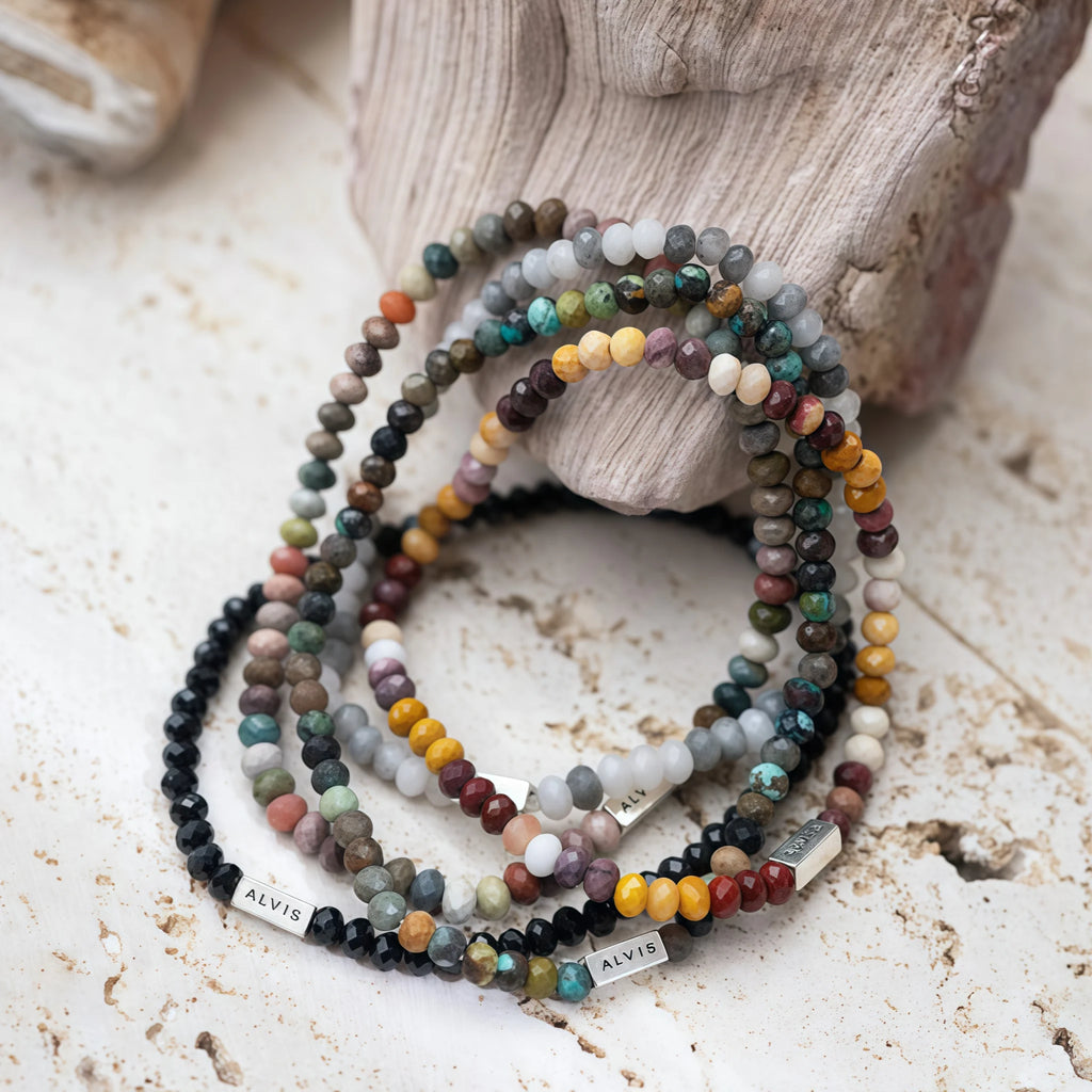 Multicolor Natural Gemstone Beaded Bracelet - Sharpen Insight Inspire Bravery