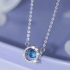 Blue Tears Moon & Star Necklace
