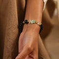 Bracelet en obsidienne naturelle Équilibre Eau Bois