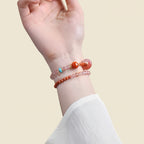 Natural Nanhong Agate Double/Triple-layer Bracelet - Fortune & Good Luck