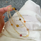 Natural Yellow Crystal Multi Treasure Lucky Multi Circle Bracelet - Positive Energy and Lasting Luck