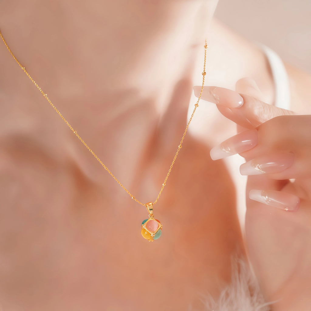 Collier Sakura en jade Hetian