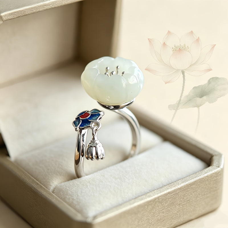 Vintage French Lotus Ring - Rise Above Negativity & Protect Your Energy