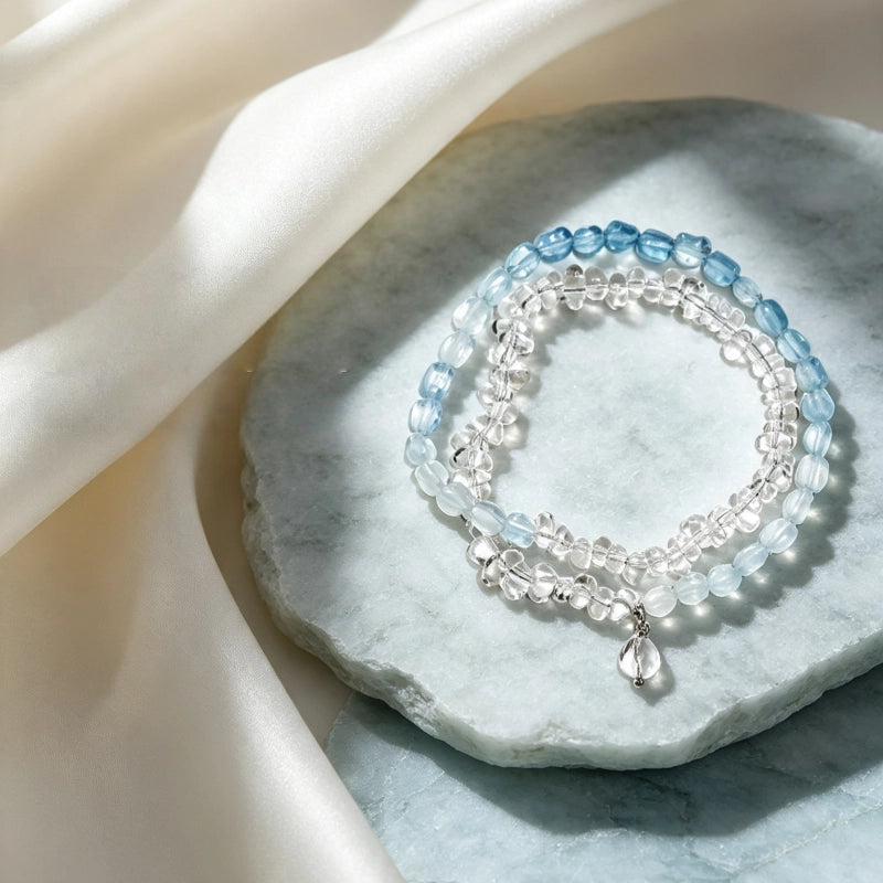 Gradient Aquamarine Bracelet – Calm Emotion, Speak Truth, Attract Luck
