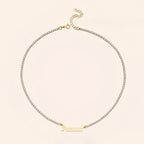 Dainty Personalized Letter Tennis Chain Necklace Custom Jewelry
