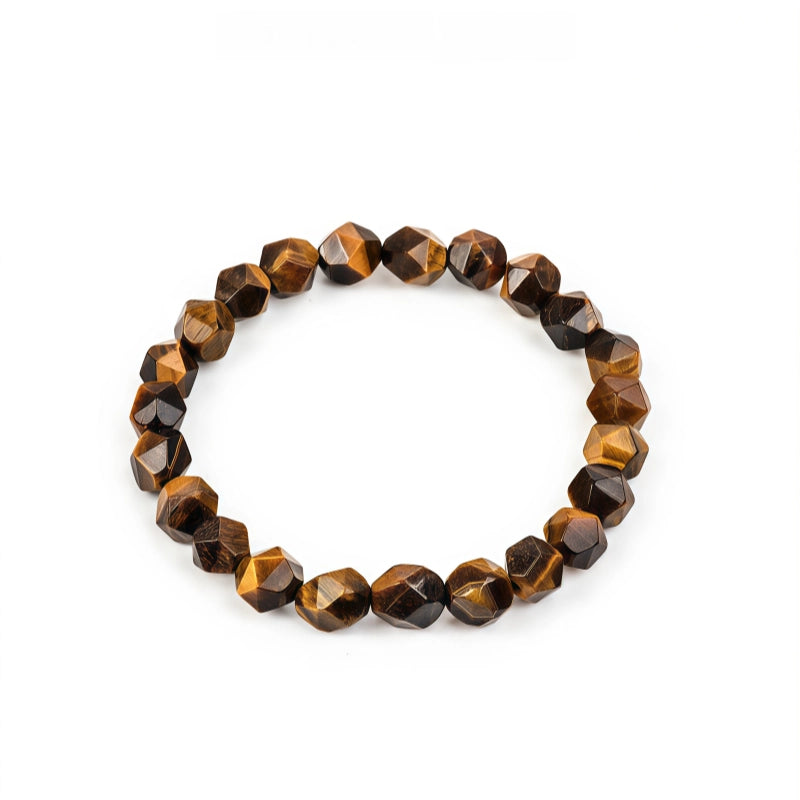 Polygonal  Natural Tiger Eye Stone Bracelet, Personality Niche Fashion, Couple Gift
