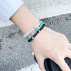 Vintage  Natural Gemstone  Beaded Bracelet - Clarity & Peace