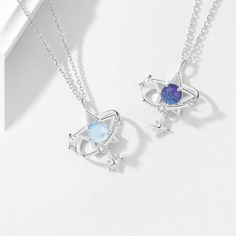 Day & Night Moon Star Necklace —echo each other / resonate with each other