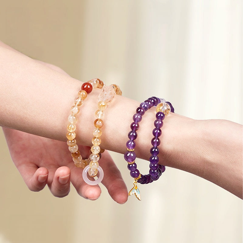 Bracelet « Muguet » en Améthyste naturelle – Sagesse ouverte, Attire les bienfaiteurs