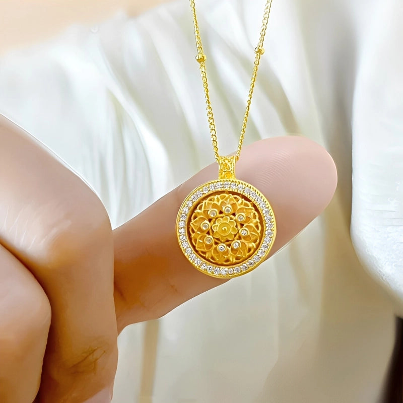 Rotating Lotus Necklace - Cycling Good Luck with Lasting Abundance and Joy