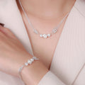 Ornate Carved S999 Ball Necklace/Bracelet/Earrings Jewelry Set, Gift for Friends