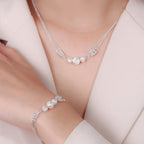 Ornate Carved S999 Ball Necklace/Bracelet/Earrings Jewelry Set, Gift for Friends