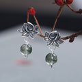 Boucles d'oreilles en quartz rutile vert Lucky Lotus – Un cadeau attentionné pour elle