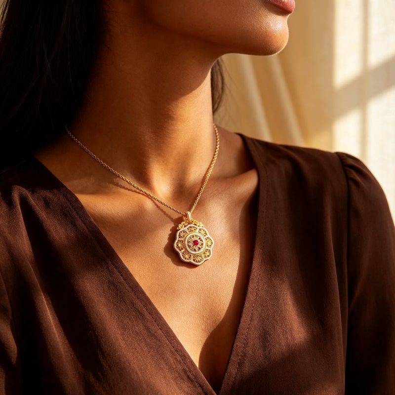 Collier Lotus Cœur pour Bénédictions