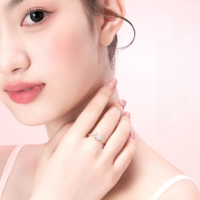 Lucky Four-leaf Clover Ring - One Leaf for Hope, One for Luck