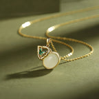 Nephrite Lotus & Gourd Necklace - Symbol of Purity and Blessings