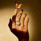 Grande Bague en Citrine Naturelle pour Attirer la Richesse