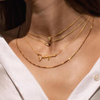 Collier personnalisé en argent pur S925 avec pendentif lettre - Collier prénom anglais