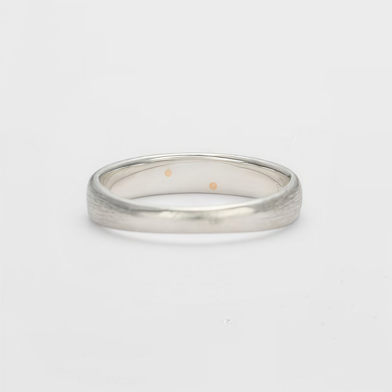 Two Tone Brushed Star Moon Band Ring