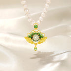 Collier Lotus Perles d'Eau Douce – Cadeau Attentionné pour Maman et Aînée