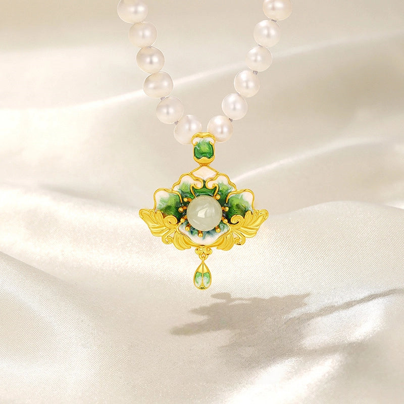 Collier Lotus Perles d'Eau Douce – Cadeau Attentionné pour Maman et Aînée