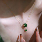Green Jasper Bead Tassel Fine Necklace - Peace & Wholeness