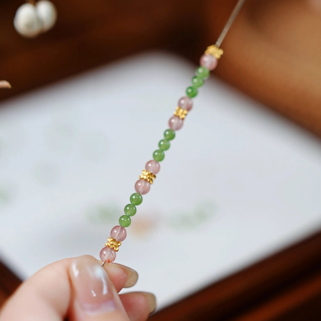 Natural Purple-Pink Jade Stackable Bracelet – Embrace Positive Energy Daily