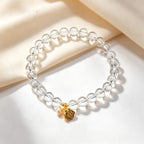 Bracelet Lotus en Cristal Clair – Protection Spirituelle et Mala Attire-Argent