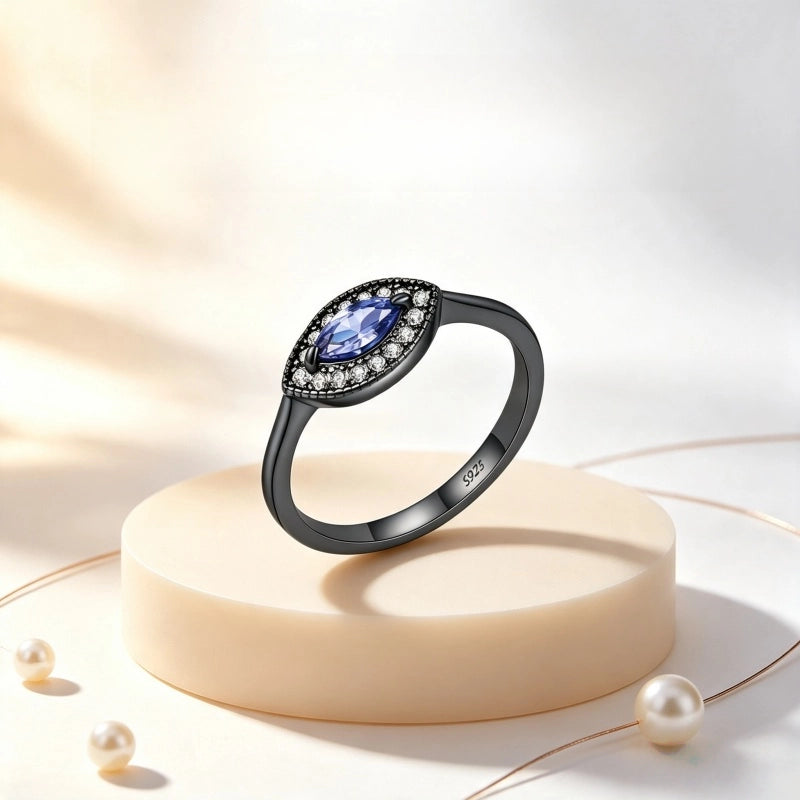 Bague de protection mauvais œil noir – Chasse-malheur, Porte-bonheur