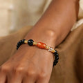 Bracelet en obsidienne naturelle Équilibre Eau Feu