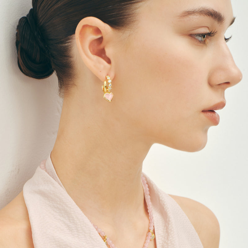 Boucles d'oreilles en cristal naturel « Amour de soi »