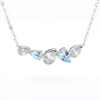 Natural Aquamarine Smile Necklace - Gentle Luck and Clarity