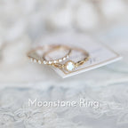 Goddess of Radiance Moonstone Stackable Rings – Gentle Intuition, Feminine Protection