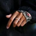 Natutal Rose Quartz Elastic Ring - Love and Peace