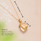 Collier Citrine Sac de Fortune Doré