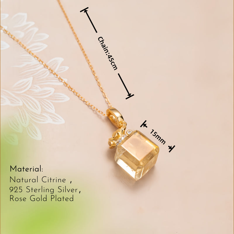 Golden Fortune Bag Citrine Necklace