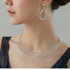 Natural Aquamarine & Moonstone Necklace Earrings Jewelry Set - Pursuit of freedom