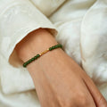 Natural Hetian Jade Golden Beads Bracelet - Inner Peace and Good Fortune