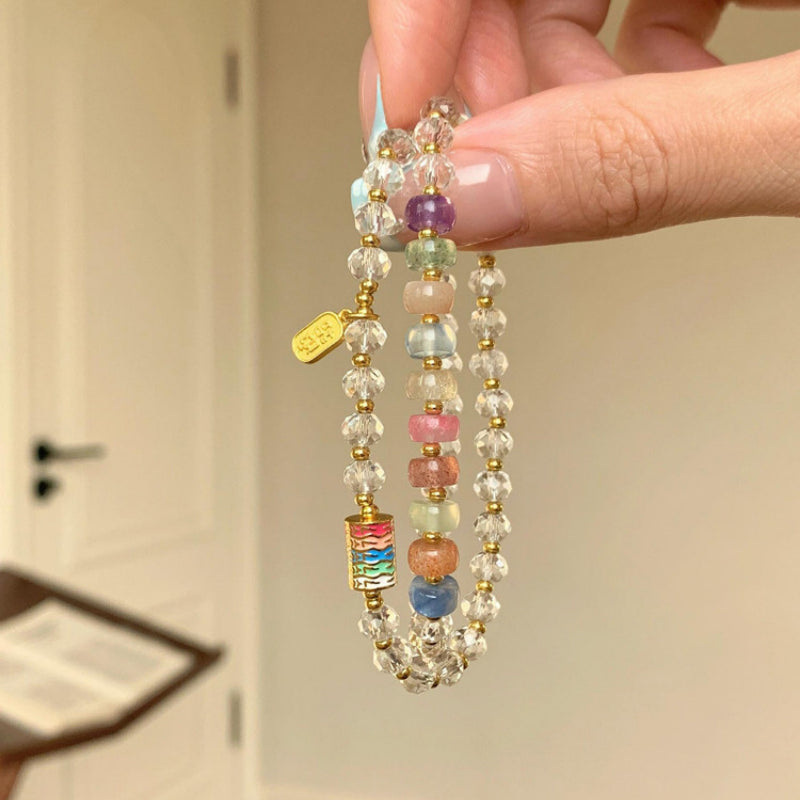 Rainbow Clear Quartz Bracelet – Purify Aura, Amplify Joy, Attract Abundance