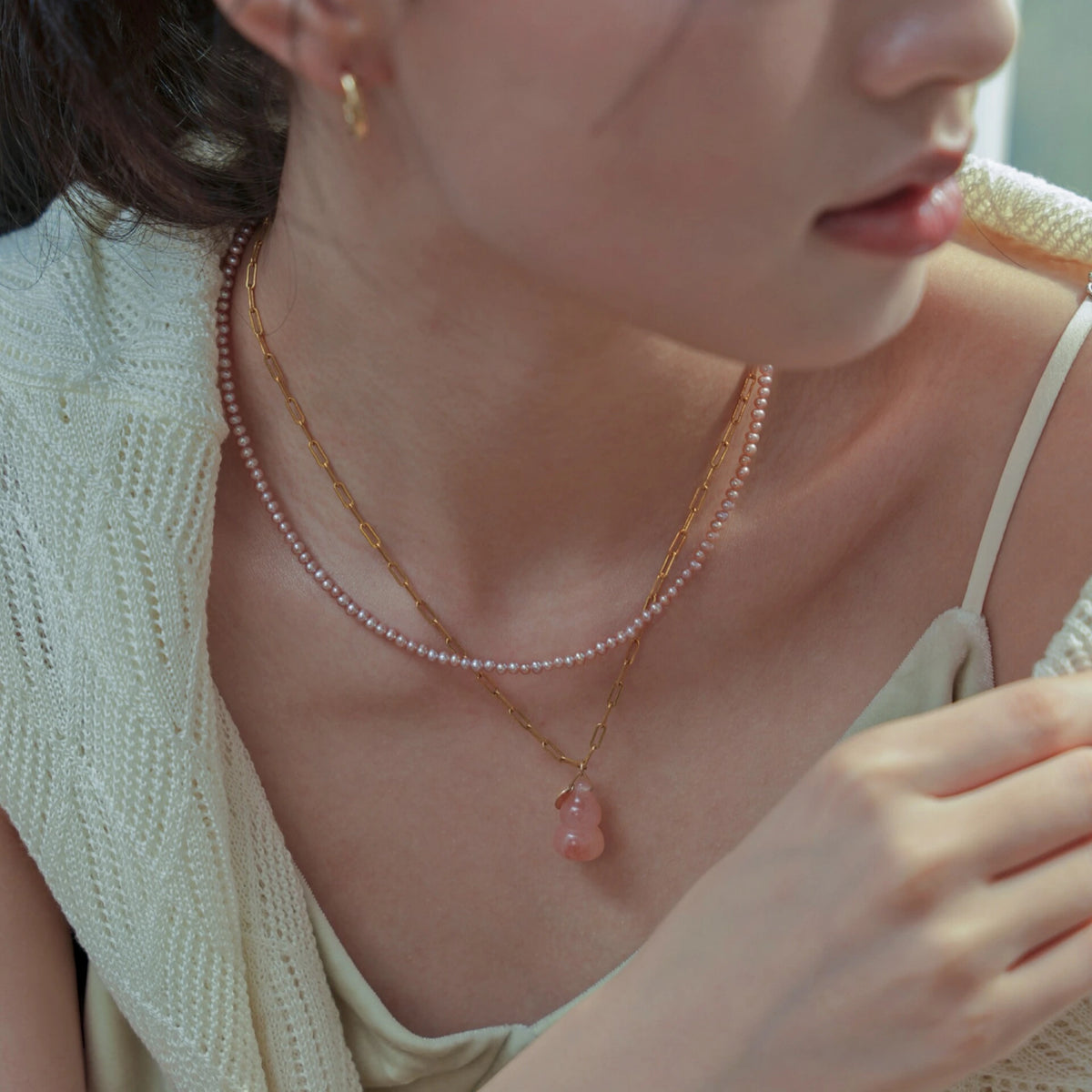 Collier à ajustement facile en quartz clair - Pureté intérieure et expression claire