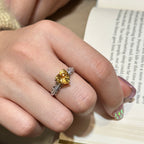 Natural Citrine Heart Ring - Confidence & Love