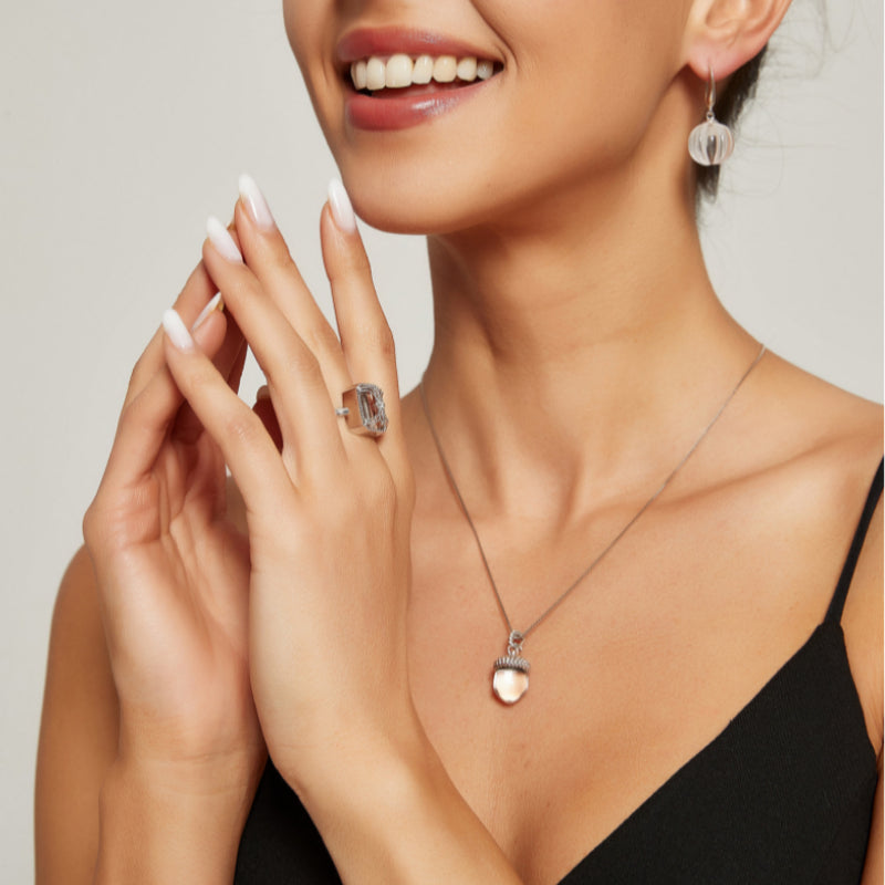 Radiant Glow Natural Clear Quartz Necklace - Clear Negativity, Invite Positivity