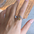 Bague enveloppante Soleil Étoile en Citrine Naturelle