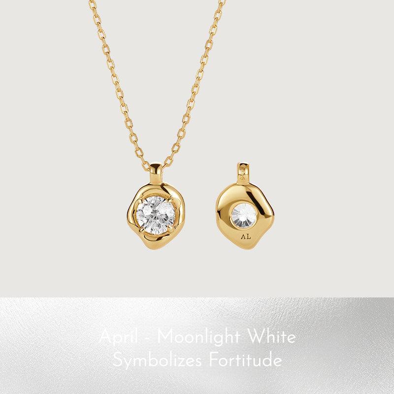 IT'S ME Series S925 Silver Birthstone Necklace, Women Dainty Clavicle Chain, Perfect Birthday Gift