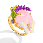Bague Papillon de Rêve en Pierre Précieuse Lavande - Bague Calme