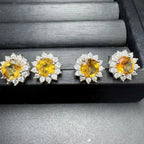 Natural Citrine Earrings - Sunflowers Thrive, Always Facing the Light