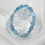 Bracelet en Aigue-marine naturelle brute Sérénité
