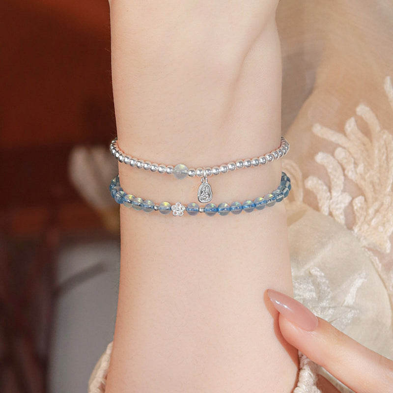 Aquamarine Sterling Silver Bracelet – Activate Throat Chakra, Clear Expression, Attract Benefactors